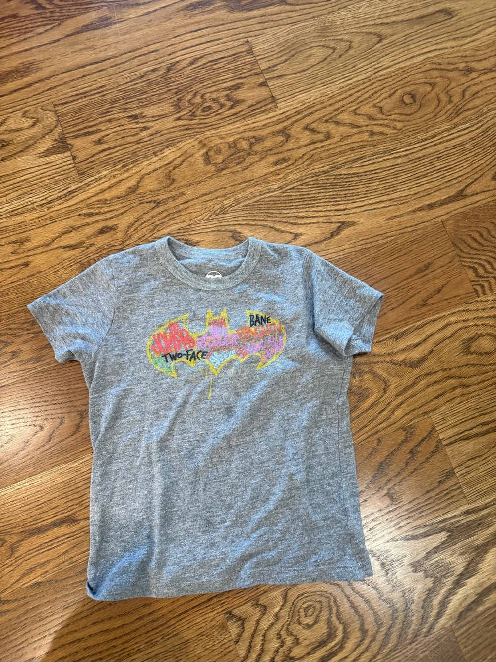 Chaser Grey Kids' Batman Graphic Tee with Multicolor Logo